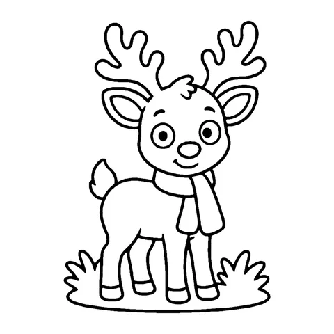 Deer with Big Antlers coloring page