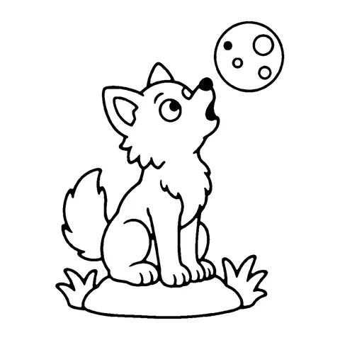 Howling Wolf Pup coloring page