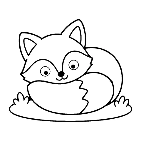 Sleepy Fox coloring page