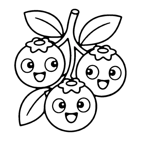 Blueberries coloring page