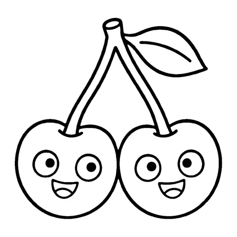 Cherries coloring page