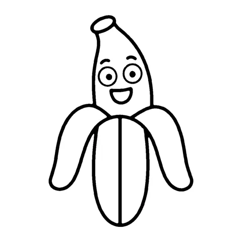 Peeled Banana coloring page