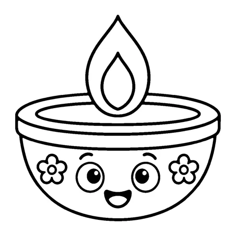 Diwali Diya Lamp coloring page