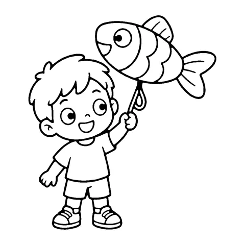 Fish Kite Festival coloring page