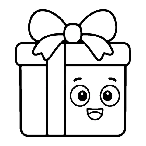 Holiday Gift Box coloring page