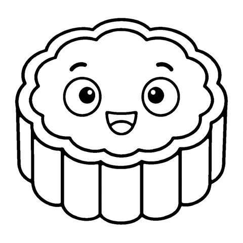 Mid-Autumn Mooncake coloring page