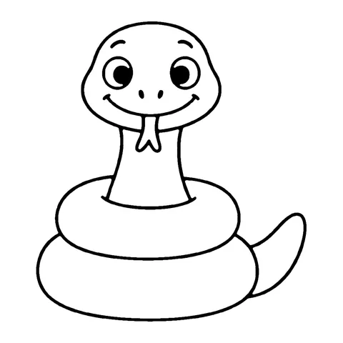 Coiled Snake coloring page