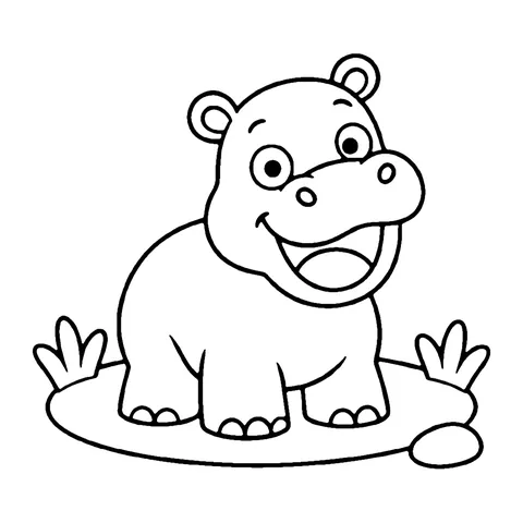 Hippo coloring page