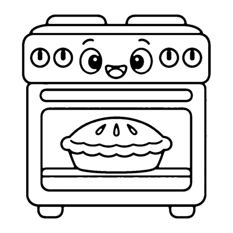 Oven coloring page