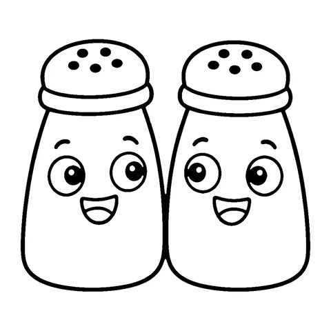 Salt and Pepper Shakers coloring page