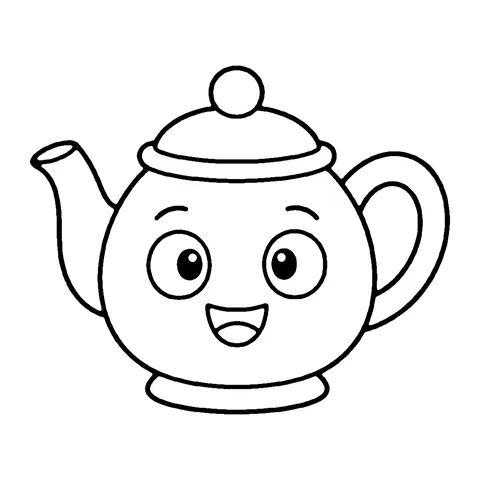 Teapot coloring page