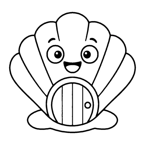 Seashell House coloring page