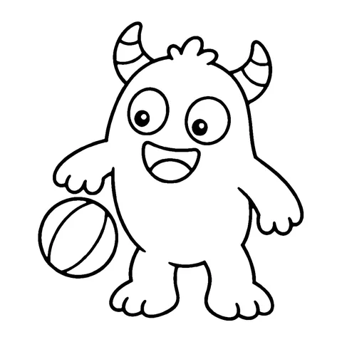 Bouncing Monster coloring page