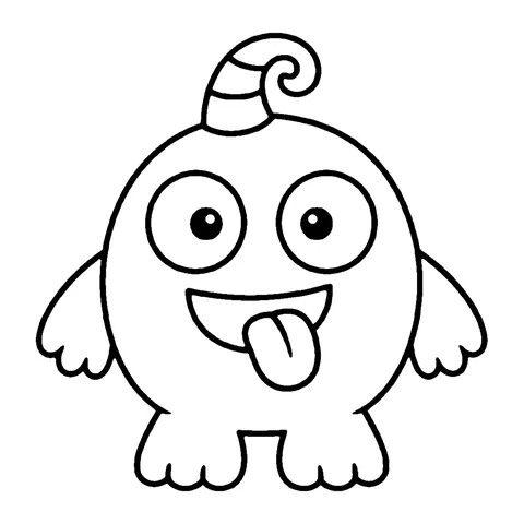 One-Horned Monster coloring page