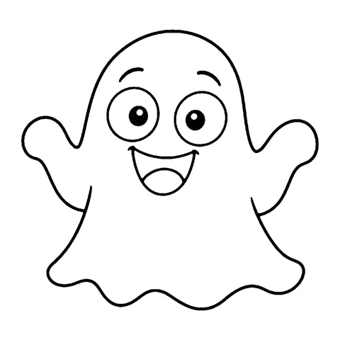 Smiling Ghost coloring page