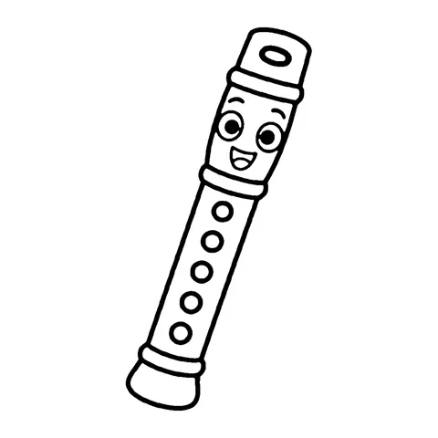 Flute coloring page