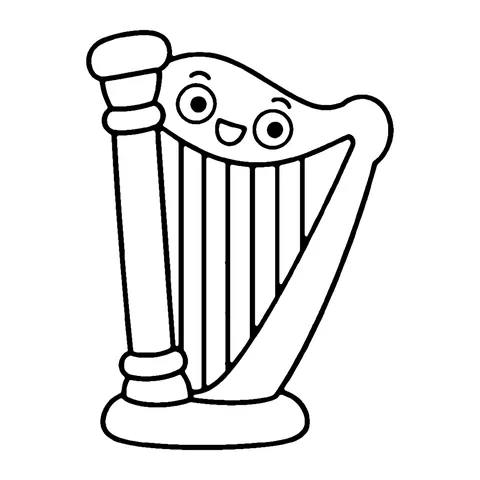 Harp coloring page