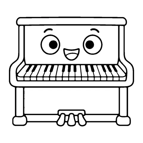 Upright Piano coloring page