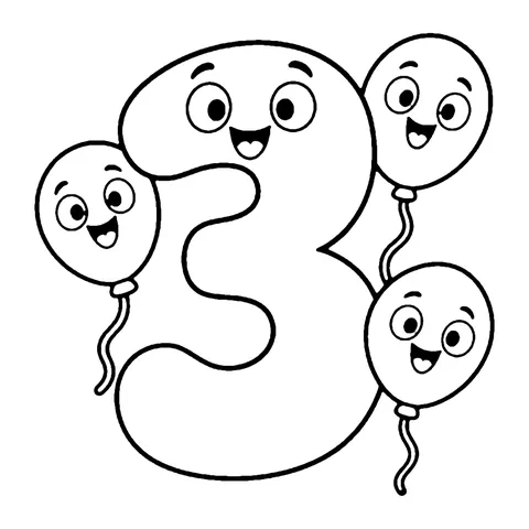 Number 3 coloring page