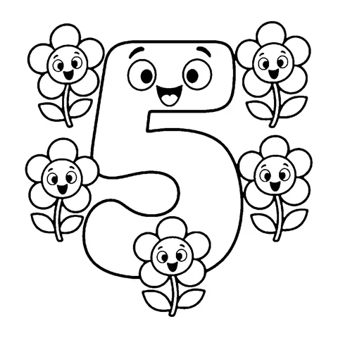 Number 5 coloring page