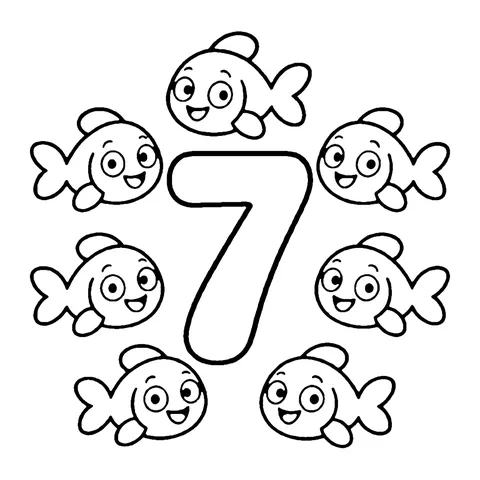 Number 7 coloring page