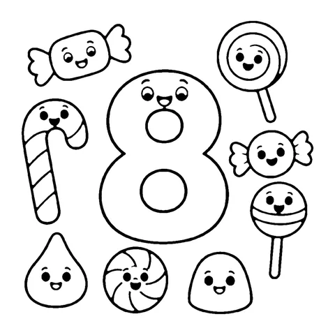 Number 8 coloring page