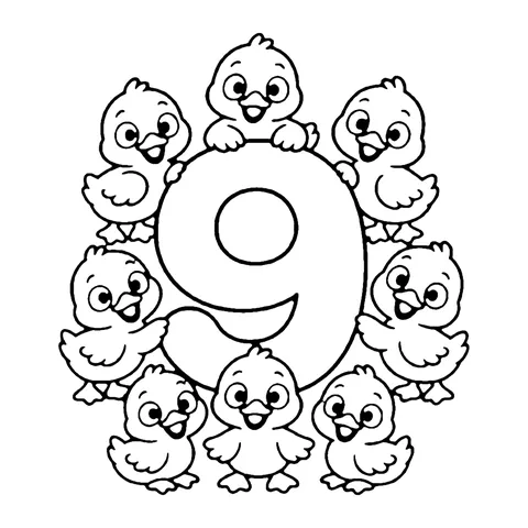 Number 9 coloring page