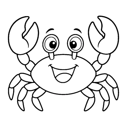 Happy Crab coloring page