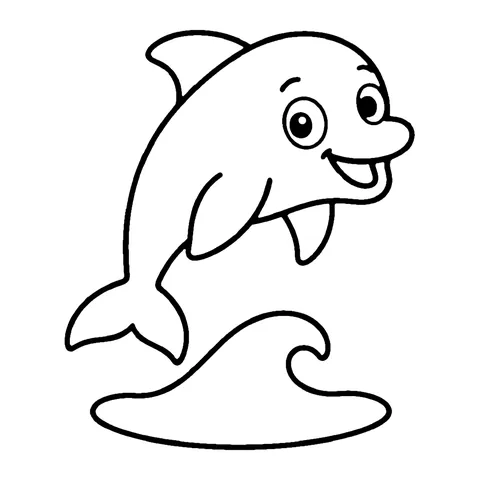 Jumping Dolphin coloring page