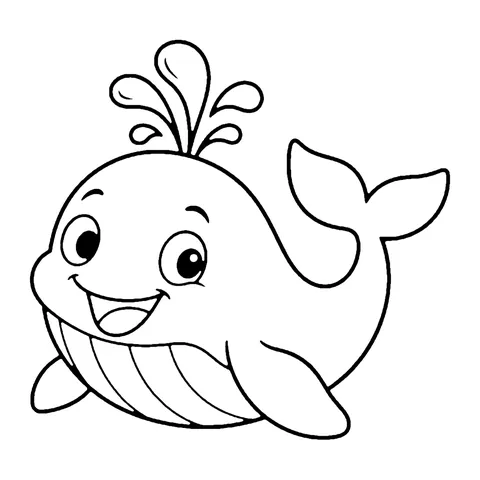 Spouting Whale coloring page
