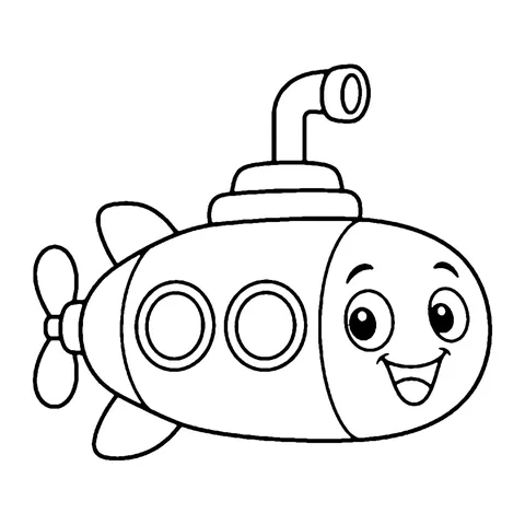 Submarine coloring page