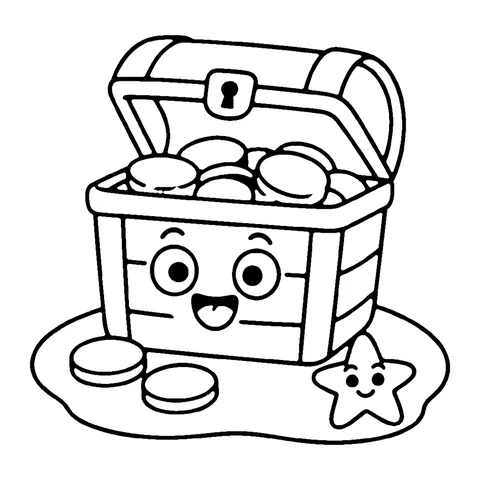 Sunken Treasure Chest coloring page