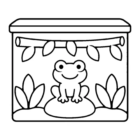 Frog in a Tank coloring page