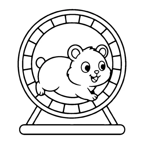 Hamster Wheel coloring page