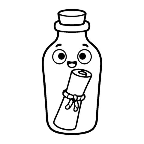 Message in a Bottle coloring page