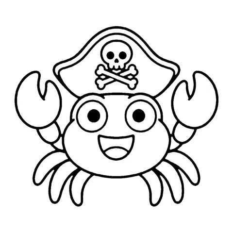 Pirate Crab coloring page