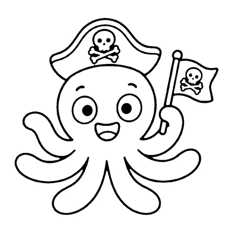Pirate Octopus coloring page