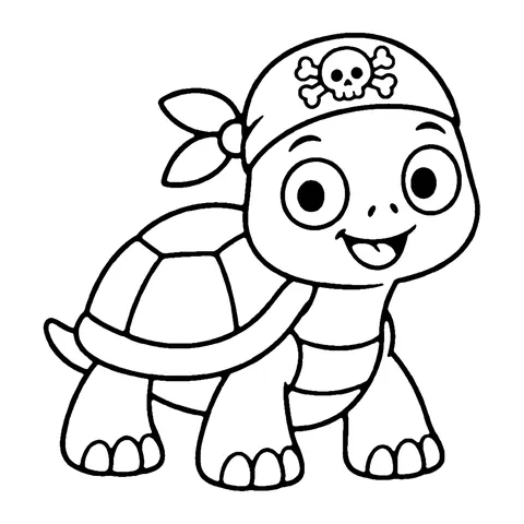Pirate Turtle coloring page