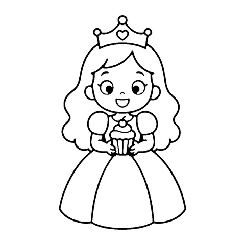 Cupcake Princess coloring page