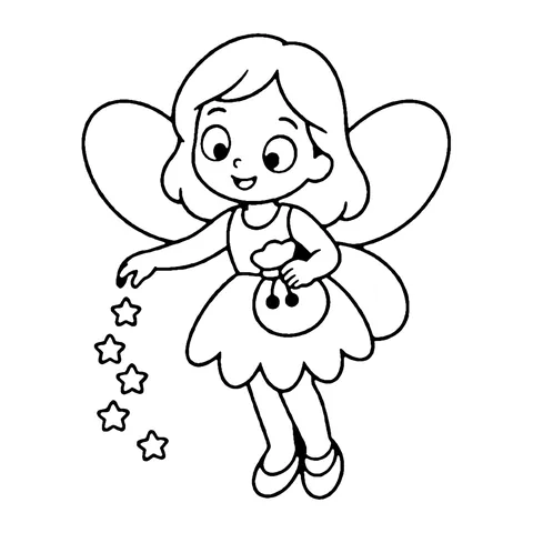 Fairy Sprinkling Fairy Dust coloring page