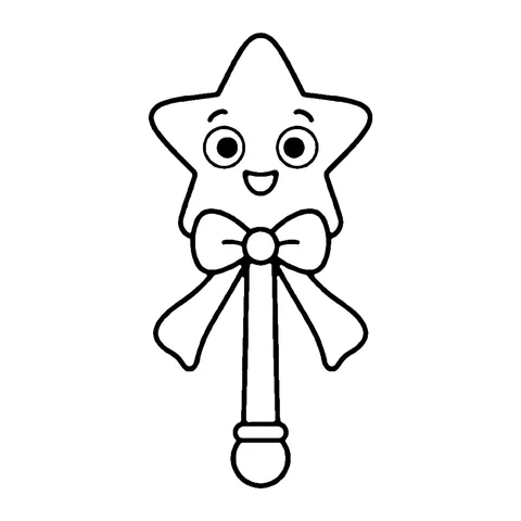 Magic Star Wand coloring page