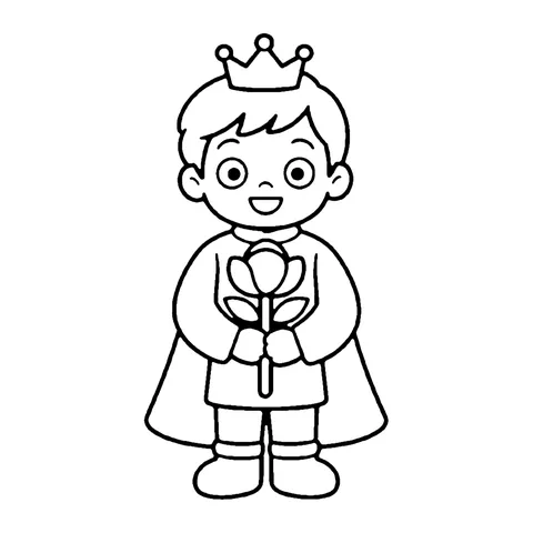 Prince with Rose coloring page