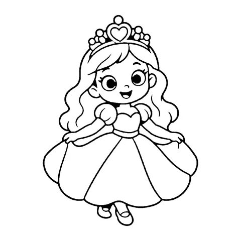 Princess with Tiara coloring page