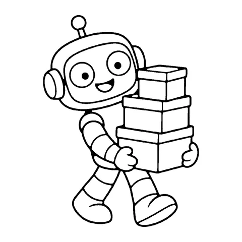 Delivery Robot coloring page
