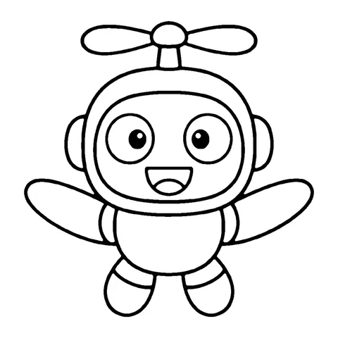 Flying Robot coloring page