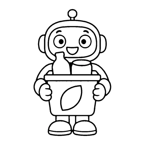 Recycling Robot coloring page