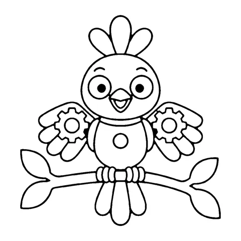 Robot Bird coloring page
