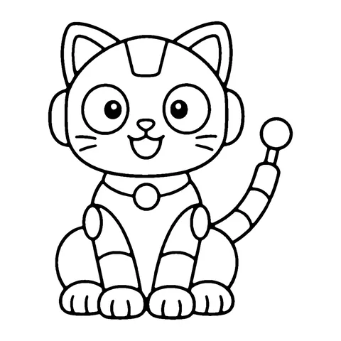 Robot Cat coloring page