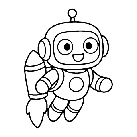 Rocket Robot coloring page