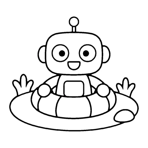 Swimming Robot coloring page